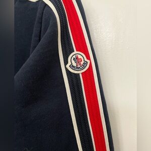 Moncler boys Dark Blue Sweater with Red and White Accents